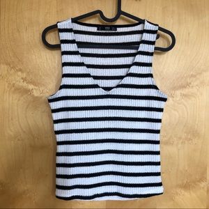 Black and White Stripe Tank